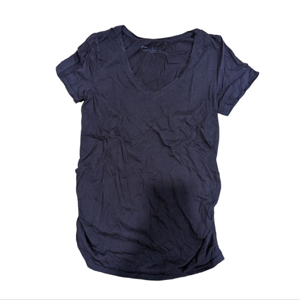 Pact Charcoal V-Neck Short Sleeve Tee